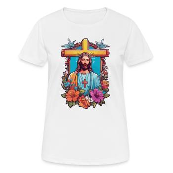 Jesus Christus - Frauen T-Shirt atmungsaktiv - Weiß - Vorne - AI Model Female 172 dark (172cm)