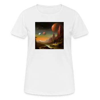 Planet Universum Himmel - Frauen T-Shirt atmungsaktiv - Weiß - Vorne - AI Model Female 172 dark (172cm)