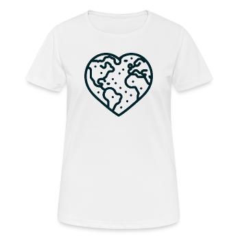 Herzförmige Erde - Frauen T-Shirt atmungsaktiv - Weiß - Vorne - AI Model Female 172 dark (172cm)