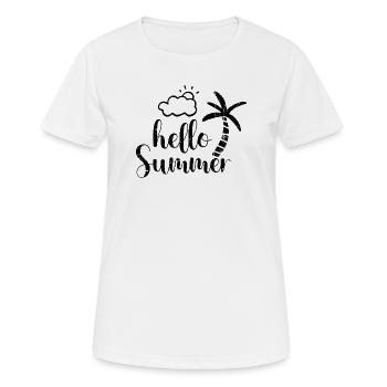Hallo Sommerpalme - Frauen T-Shirt atmungsaktiv - Weiß - Vorne - AI Model Female 172 dark (172cm)