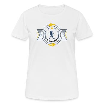 Santiago de Compostela Vintage-Abzeichen - Frauen T-Shirt atmungsaktiv - Weiß - Vorne - AI Model Female 172 dark (172cm)