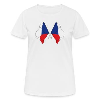 Deux drapeaux République tchèque - T-shirt respirant Femme - blanc - Devant - AI Model Female 172 dark (172cm)