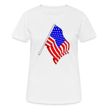 Drapeau des États-Unis, Stars and stripes - T-shirt respirant Femme - blanc - Devant - AI Model Female 172 dark (172cm)