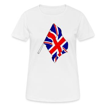 Flagge Großbritannien - Frauen T-Shirt atmungsaktiv - Weiß - Vorne - AI Model Female 172 dark (172cm)