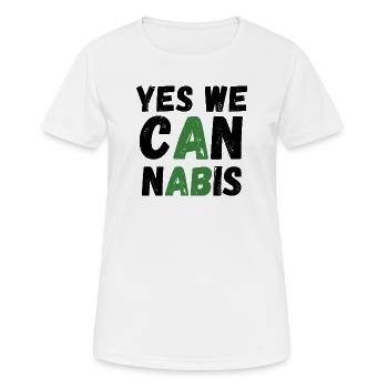 Oui, nous le cannabis ! - T-shirt respirant Femme - blanc - Devant - AI Model Female 172 dark (172cm)