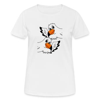 Mouette de salutation bienvenue - T-shirt respirant Femme - blanc - Devant - AI Model Female 172 dark (172cm)