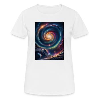 Galaktisches Wunder - Frauen T-Shirt atmungsaktiv - Weiß - Vorne - AI Model Female 172 dark (172cm)
