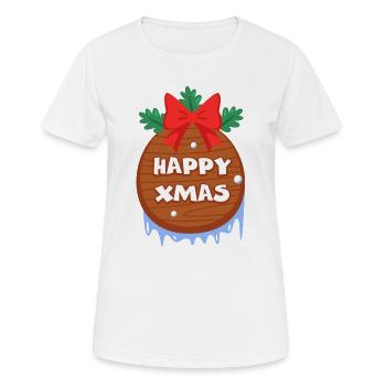 Noël, joyeuse fête, père Noël - T-shirt respirant Femme - blanc - Devant - AI Model Female 172 dark (172cm)