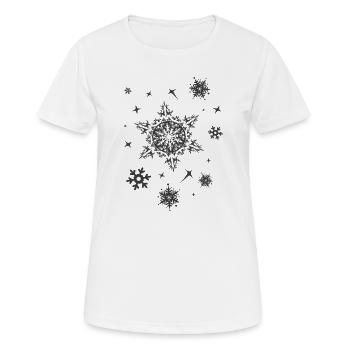Noël étoiles cristaux de glace symbole Noël neige - T-shirt respirant Femme - blanc - Devant - AI Model Female 172 dark (172cm)