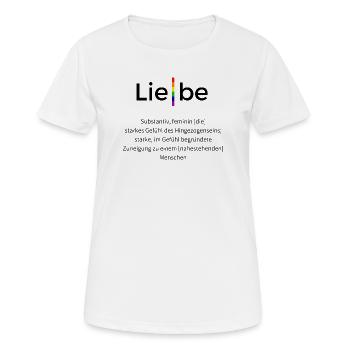 Regenbogen-Säule auf Schwarz - Frauen T-Shirt atmungsaktiv - Weiß - Vorne - AI Model Female 172 dark (172cm)