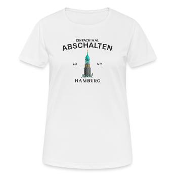 Hamburger Michel, Einfach abschalten, Zeichnung - Frauen T-Shirt atmungsaktiv - Weiß - Vorne - AI Model Female 172 dark (172cm)