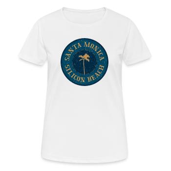 Santa Monica Retro Logo – Silicon Beach Style - Women's Breathable T-Shirt - white - Front - AI Model Female 172 dark (172cm)