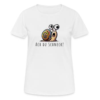 Ach du Schneck wortspiel - Frauen T-Shirt atmungsaktiv - Weiß - Vorne - AI Model Female 172 dark (172cm)