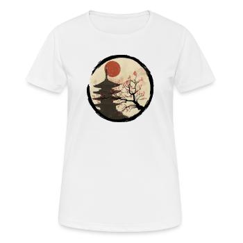 Kyoto en fleurs - T-shirt respirant Femme - blanc - Devant - AI Model Female 172 dark (172cm)