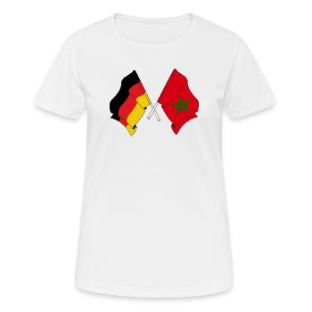 Flagge von Deutschland und Flagge Marokko - Frauen T-Shirt atmungsaktiv - Weiß - Vorne - AI Model Female 172 dark (172cm)