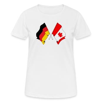 Drapeau de l’Allemagne et drapeau du Canada - T-shirt respirant Femme - blanc - Devant - AI Model Female 172 dark (172cm)