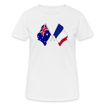 Flagge von Australien und Flagge von Frankreich - Frauen T-Shirt atmungsaktiv - Weiß - Vorne - AI Model Female 172 dark (172cm)