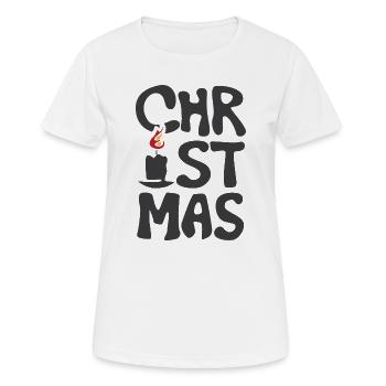 Bougie de feu de Noël Graffiti icône de Noël - T-shirt respirant Femme - blanc - Devant - AI Model Female 172 dark (172cm)