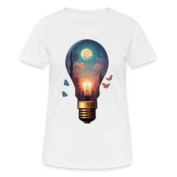 Ampoule au clair de lune - T-shirt respirant Femme - blanc - Devant - AI Model Female 172 dark (172cm)
