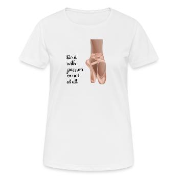 Passion - Frauen T-Shirt atmungsaktiv - Weiß - Vorne - AI Model Female 172 dark (172cm)