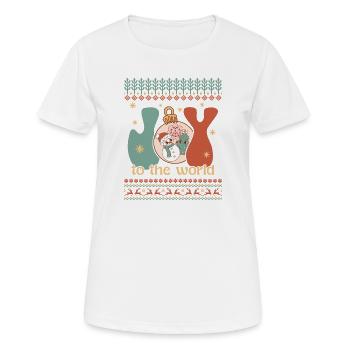 Pull de Noël moche - T-shirt respirant Femme - blanc - Devant - AI Model Female 172 dark (172cm)