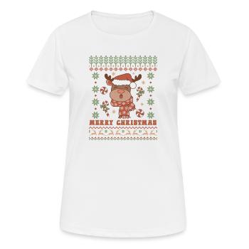 Pull de Noël moche - T-shirt respirant Femme - blanc - Devant - AI Model Female 172 dark (172cm)