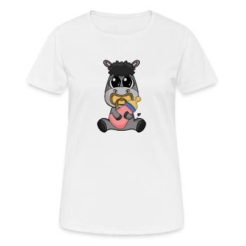 Motif de bébé âne - T-shirt respirant Femme - blanc - Devant - AI Model Female 172 dark (172cm)