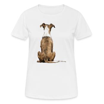 Lévrier - T-shirt respirant Femme - blanc - Devant - AI Model Female 172 dark (172cm)