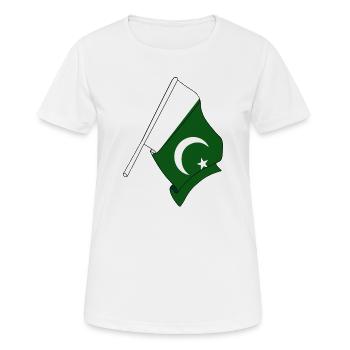Drapeau Pakistan - T-shirt respirant Femme - blanc - Devant - AI Model Female 172 dark (172cm)