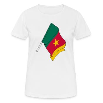 Flagge Kamerun - Frauen T-Shirt atmungsaktiv - Weiß - Vorne - AI Model Female 172 dark (172cm)