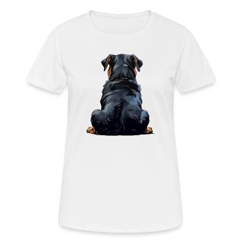 Rottweiler - T-shirt respirant Femme - blanc - Devant - AI Model Female 172 dark (172cm)