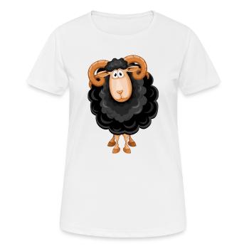 mouton, mouton noir, mouton humour - T-shirt respirant Femme - blanc - Devant - AI Model Female 172 dark (172cm)