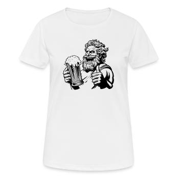 Zeus mit Bier - Frauen T-Shirt atmungsaktiv - Weiß - Vorne - AI Model Female 172 dark (172cm)