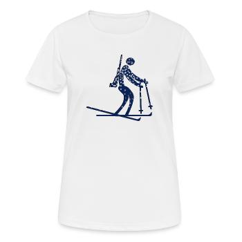 BIATHLON WINTERSPORT Biathlete - Frauen T-Shirt atmungsaktiv - Weiß - Vorne - AI Model Female 172 dark (172cm)