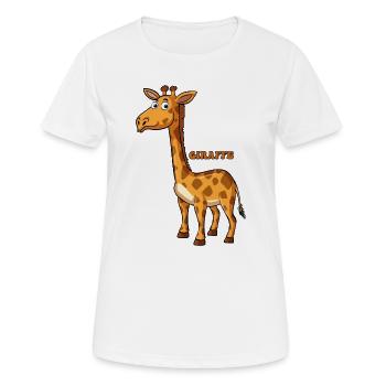 Playful Giraffe Illustration - Women's Breathable T-Shirt - white - Front - AI Model Female 172 dark (172cm)
