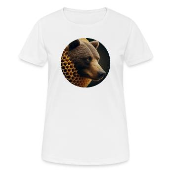 Braunbär in Bienen Wabe - Frauen T-Shirt atmungsaktiv - Weiß - Vorne - AI Model Female 172 dark (172cm)