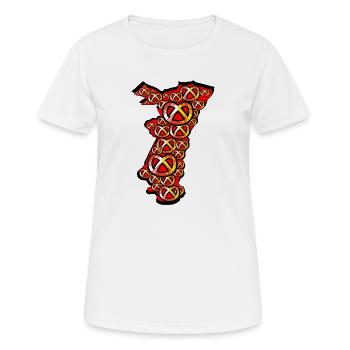 Region Elsass Pretzel Blason - Frauen T-Shirt atmungsaktiv - Weiß - Vorne - AI Model Female 172 dark (172cm)