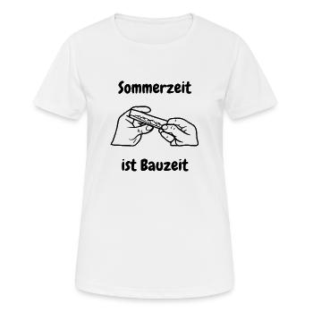 Sommerzeit ist Bauzeit - Frauen T-Shirt atmungsaktiv - Weiß - Vorne - AI Model Female 172 dark (172cm)
