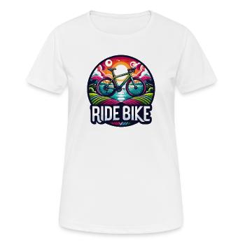 Ride Bike - Get on the bike, cyclist. - Women's Breathable T-Shirt - white - Front - AI Model Female 172 dark (172cm)
