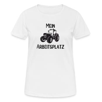 Landwirt Arbeitsplatz - Frauen T-Shirt atmungsaktiv - Weiß - Vorne - AI Model Female 172 dark (172cm)