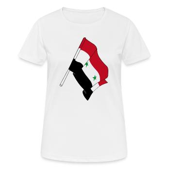 Flagge Syrien - Frauen T-Shirt atmungsaktiv - Weiß - Vorne - AI Model Female 172 dark (172cm)