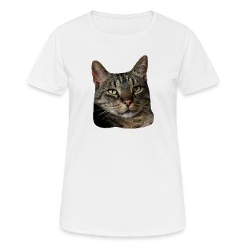 Katze Tigerkatze lustiges Katzenshirt Geschenk - Frauen T-Shirt atmungsaktiv - Weiß - Vorne - AI Model Female 172 dark (172cm)