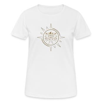 Elegant butterflies in golden filigree. - Women's Breathable T-Shirt - white - Front - AI Model Female 172 dark (172cm)