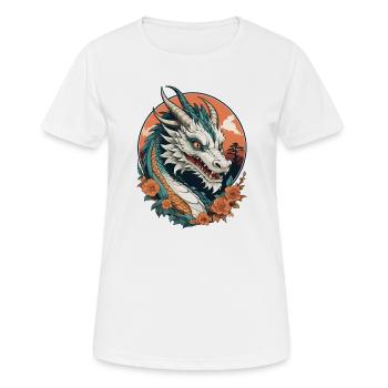 Chinesischer Drache - Frauen T-Shirt atmungsaktiv - Weiß - Vorne - AI Model Female 172 dark (172cm)