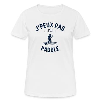 J peux pas j ai paddle - T-shirt respirant Femme - blanc - Devant - AI Model Female 172 dark (172cm)
