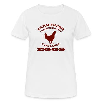 OEUF - T-shirt respirant Femme - blanc - Devant - AI Model Female 172 dark (172cm)