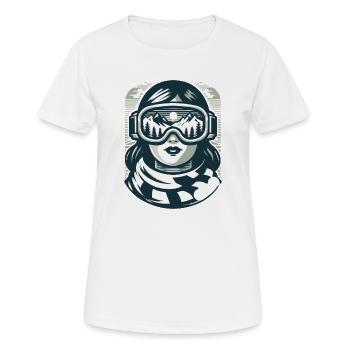 Ski Schihaserl Remontées mécaniques Vacances au ski Sports d’hiver - T-shirt respirant Femme - blanc - Devant - AI Model Female 172 dark (172cm)