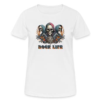 Rock Leben - Frauen T-Shirt atmungsaktiv - Weiß - Vorne - AI Model Female 172 dark (172cm)
