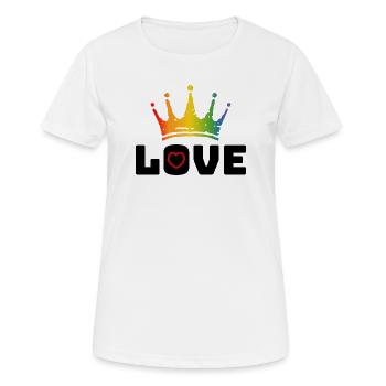Love Heart red Rainbow crown black - Frauen T-Shirt atmungsaktiv - Weiß - Vorne - AI Model Female 172 dark (172cm)