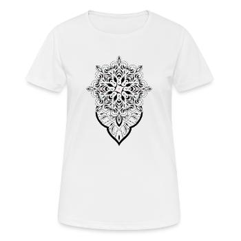 Mandala graphique dot work - T-shirt respirant Femme - blanc - Devant - AI Model Female 172 dark (172cm)